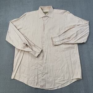 Paul Stuart Shirt Adult Large Striped Button Up Western Luxury Casual Men's